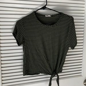 Striped green and black casual shirt